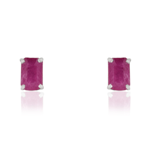 High Quality Handmade 925 Sterling Sterling <b>Silver</b> Octagon Cut Authentic Ruby Gemstone <b>Stud</b> <b>Earrings</b> For Women - Product Image 1