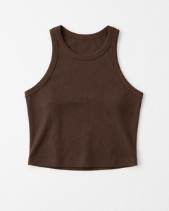 Women Sexy Summer Breathable Ribbed Knitted Solid Regular Tank <b>Top</b> Eco-Friendly 260g Polyester/Cotton/Spandex Anti-Pilling Quick - Product Image 5