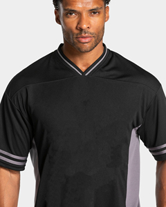 Camiseta deportiva ajustada para hombre, manga corta, para correr, gimnasio, malla elástica de poliéster, secado rápido, diseño personalizado con impresión. - Product Image 5