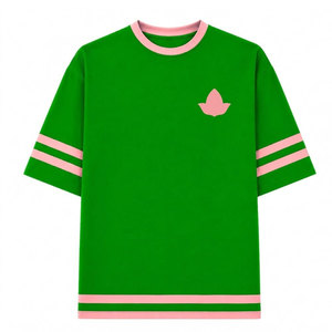 Alfa |   Kapa |   Camiseta de Manga Corta Verde con Ribete Rosa y Letras Griegas de Alpha Sorority para Hombre, Camiseta Informal para Mujer - Product Image 4