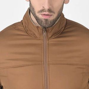 Blouson Bomber Décontracté en Satin pour Homme avec Fermeture Éclair Décorative sur le Devant, en Tissu Satiné, Style Universitaire, avec Service OEM - Product Image 3
