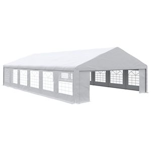 39 X 23ft White Party <b>Tent</b> Carport Large Outdoor <b>Canopy</b> with Removable Sidewalls Windows for Celebrations Weddings - Product Image 1