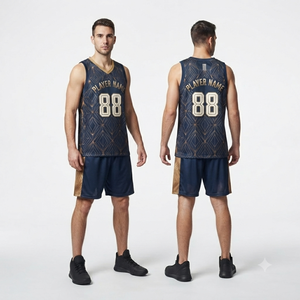 High Performance athletic Basketball Team Uniform Sleeveless Jersey with Matching Shorts for Competitive Sports and Daily <b>Train</b> - Product Image 2