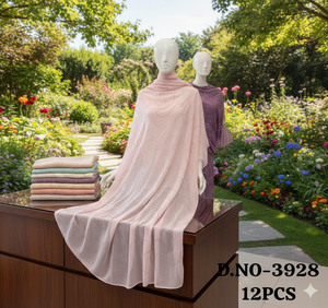 Colección de Hijabs de Chifón Bordados de Lujo - Pañuelo Ligero Premium con Detalle Floral Intrincado con Cuentas en Tonos Pastel - Product Image 3