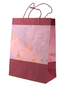 Custom Luxury Beautiful Recycled Cotton Handmade Paper Given Marble Print All Over Handles Are Matching Paper Bag - Product Image 2