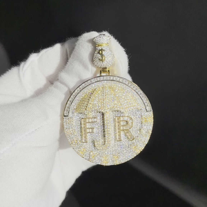 Moissanite Money <b>Bag</b> Pendant Iced Out Cash Medallion Custom <b>Initial</b> Charm Hip Hop Luxury Statement Necklace For Men - Product Image 5