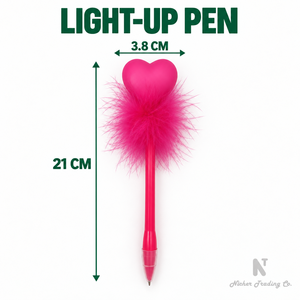 Bolígrafo LED con Luz en Forma de Corazón Rosa, 0.7mm, Tinta Negra, Diseño para el Día de San Valentín, Oficina, Escuela, Día de la Madre - Product Image 1