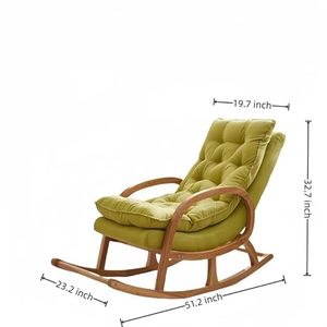 Silla Mecedora de Madera Hecha a Mano – Silla Chesterfield de Terciopelo con Botones y Asiento Acolchado, Elegante Silla Mecedora de Lujo - Product Image 2