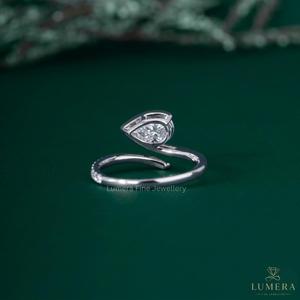1.259 Carat Lab Grown Diamond VVS2 Pear Shape Designer <b>Wrap</b> Ring in 9k/10k/14k/18k Gold IGI Certified Luxury Bridal Jewelry - Product Image 5