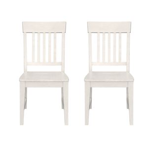 Wallace & Bay Haidel Set di 2 sedie da pranzo con schienale a doghe bianche - Product Image 3