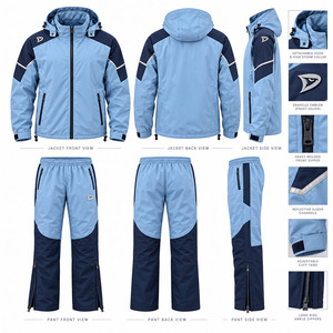 Traje de Hockey sobre Hielo Yoke Azul Claro con Bloques de Color, Sudadera con Capucha Desmontable, Chándal de Calentamiento para Hombre con Franjas Reflectantes en las Mangas - Product Image 5