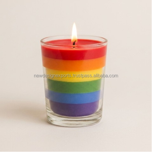 Custom Scented Rainbow Glass Votive <b>Candle</b> Bulk Sourcing <b>Small</b> Meditation <b>Candle</b> Supplier - Product Image 6
