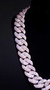28mm Round Brilliant Cut Lab Grown Diamond Miami Cuban <b>Chain</b> 925 Silver Rose Gold Plated Iced Necklace 170ctw VVS1 Heavy Custom - Product Image 6