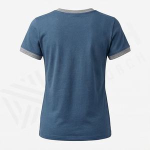 Camiseta de Manga Corta para Mujer, 100% Poliéster, Cuello en V, Corte Regular, Color Sólido, Transpirable, Estilo Casual, para Verano - Product Image 2