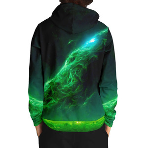Sweat à capuche pour homme personnalisé avec impression par sublimation, manches longues, grande taille, 100% polyester, design avec poche, respirant et à séchage rapide - Product Image 2
