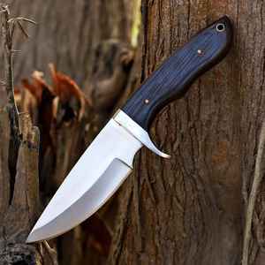 Cuchillos de Caza Hechos a Mano al por Mayor, de Acero con Alto Contenido de Carbono, Hoja Fija, Mango de Madera, para Supervivencia al Aire Libre y Camping, con Funda - Product Image 5
