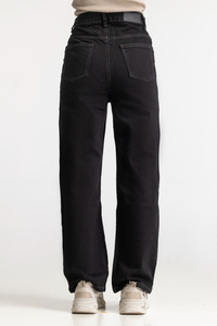 Jeans à jambes larges tendance de haute qualité pour femmes, respirants, à prix abordable, taille haute, jeans en denim personnalisés pour femmes - Product Image 2