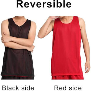 Débardeur de basket-ball et de lacrosse réversible pour homme, respirant, en maille, séchage rapide, anti-humidité, anti-bactérien, 100 % coton - Product Image 6