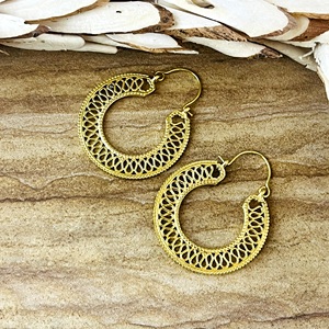 Pendientes Boho de Diseño Único, Joyería Tribal de Latón para Mujer, Pendientes de Aro Geométricos en Espiral Chapados en Oro de 18k para Venta al por Mayor/OEM/ODM - Product Image 5