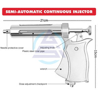 Seringue semi-automatique réglable de 50 ml avec aiguille en acier inoxydable, équipement d'injection vétérinaire pour animaux, pour bovins