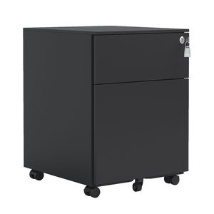 Armadietto Mobile a 2 Cassetti per Documenti Formato Legale/Letter/A4/F4, Completamente Assemblato con Serratura e Ruote per Uso Domestico - Product Image 1