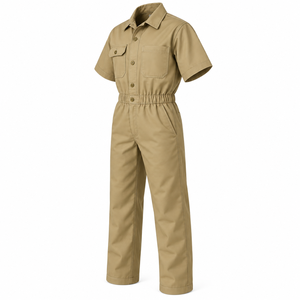 Custom Logo <b>Men</b> Safety Coverall Industrial Workwear Short Sleeve Boiler Suit <b>Overalls</b> Solid Color Custom Workwear Safety Suit - Product Image 5