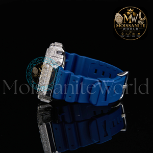 Top Quality Round Cut Diamond <b>Watch</b> in Rubber Band Moissanite Diamond Custom Smart Dial Premium Diamond <b>Watch</b> For Unisex Party - Product Image 3