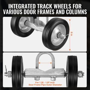 Kit de porte coulissante robuste avec 6 roulettes universelles pour portes et fenêtres, roues de rail et roulettes de guidage - Product Image 4