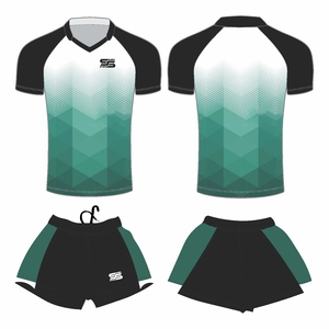 Ensemble de maillots de football rayés sublimés personnalisés, manches courtes, col en V, polyester respirant, haute qualité, unisexe, adulte - Product Image 2