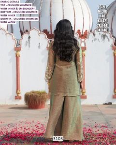Dupatta Olive Noor Bhandhani Bordada con Brillo, Larga hasta el Suelo, Tradicional para Mujer, para Bodas y Fiestas, Kurti de Corte Regular, Envío Rápido - Product Image 3