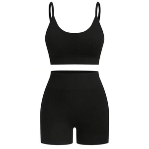 Vêtements de sport confortables pour femmes, ensemble de sport 2 pièces, soutien-gorge de sport et legging, ensemble de yoga de haute qualité, tenue de fitness pour femmes, couleur violette - Product Image 4