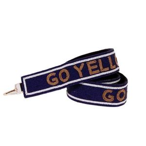 Go Yellow Jackets Cotton Beaded Sports Style Purse Strap Handcrafted Bag <b>Accessory</b> Perfect for Personalization - Product Image 2