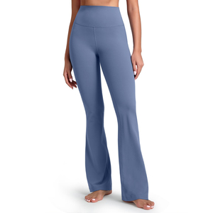 Legging évasé de sport et yoga pour femme, taille haute, coupe large, avec cordon de serrage, design personnalisé, pour fitness et entraînement, vêtement de sport - Product Image 1