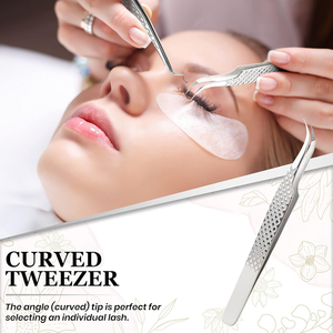 Hasni Surgical Eyelash <b>Extension</b> Tweezers Set 5-Pcs Stainless Steel CE ISO Approved Serrated Tip Texture Eyelash Mirror Tweezers - Product Image 4