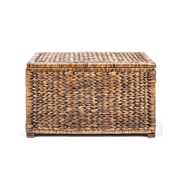 Panier de rangement pliable en jacinthe d'eau tressé à la main, style vintage, avec couvercle, vente en gros du Vietnam