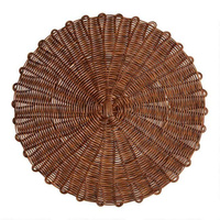 Dunkelbraunes Vintage Rundes Rattan-Tischset Handgewebte Rustikale Esstisch-Matte Traditionelle Natürliche Tischdekoration Umweltfreundlich