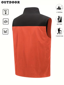 Gilet décontracté multi-poches pour homme, col montant, double couche, vêtement d'extérieur pour le printemps et l'automne, randonnée, alpinisme, camping - Product Image 4