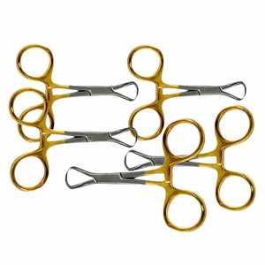 Pinzas quirúrgicas Backhaus de acero inoxidable con revestimiento azul, juego de instrumentos metálicos de alta calidad - Product Image 2