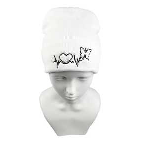 Custom Unisex Beanie Hat With Heart Butterfly Embroidery 100% Acrylic Knitted <b>Winter</b> <b>Cap</b> Casual Style Adult Size 56-58CM - Product Image 4