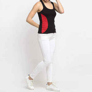Best High Neck Ribbed Slim Fit Women Tank <b>Top</b> Lightweight Soft Touch Fabric Four Way Stretch Activewear for Yoga Gym - Product Image 5