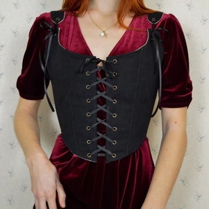 Nouvel Arrivage : Corset Renaissance, Corset à bretelles, Corset style Cottage Core pour Filles, 100% Coton, Motif Floral, Écologique - Product Image 1
