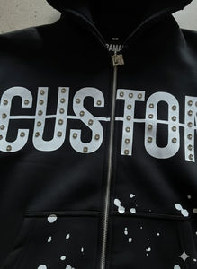 Sudaderas Extra Grandes con Capucha, Diseño con Tachuelas, 100% Algodón Felpa, Ecológicas, de 400g, con Logotipo Personalizado Serigrafiado - Product Image 5