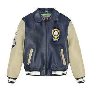 Wholesale Men's Premium <b>Winter</b> Black Avirex Leather <b>Jacket</b> Slim Fit Stand Collar Breathable Windproof Avirex Leather <b>Jackets</b> - Product Image 2