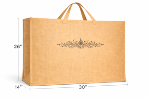 <b>Extra</b> <b>Large</b> Natural Jute Tote Bag with Red <b>Print</b> Eco Friendly Reusable Shopping Grocery Bag Heavy Duty Wholesale Burlap Tote - Product Image 3