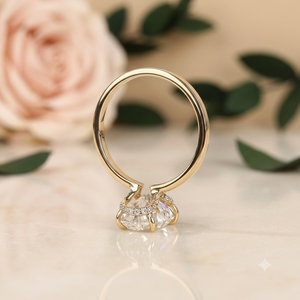 Anillo de Compromiso Solitario con Moissanita de Corte Ovalado, Plata de Ley 925, Chapado en Oro de 18K, Engaste de Garras, Anillo de Boda para Mujer, Lujoso Estilo HIPHOP - Product Image 3