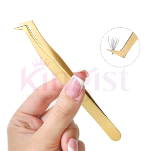 Ensemble de pinces à cils avec étui, logo personnalisé, acier inoxydable bleu, logo sur mesure - Product Image 2