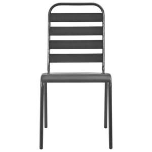 Ensemble de 4 chaises d'extérieur en acier gris foncé avec revêtement écologique, design standard - Product Image 3