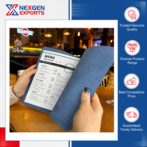 Nexgen Exports ปกเมนูหนัง PU คุณภาพดี งานแฮนด์เมด พับได้ พร้อมโลโก้สั่งทำ สำหรับใช้ในโรงแรมและร้านอาหาร - Product Image 4