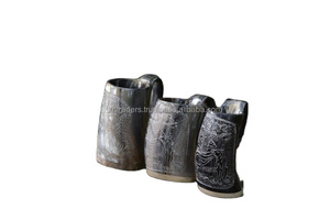 แก้วเบียร์สไตล์ไวกิ้งขัดเงาทำมือจากเขาควายธรรมชาติ กันน้ำ ลายสวยงาม งานพรีเมียม สำหรับสั่งซื้อจำนวนมาก - Product Image 5