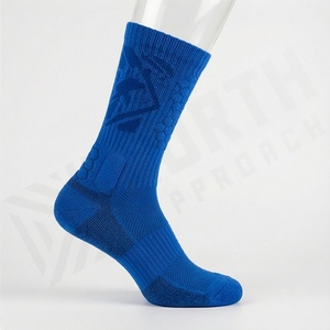 Blue Crew <b>Socks</b> Breathable Knitted Solid Pattern <b>Running</b> Athletic Support Standard Thickness Adults Regular Style - Product Image 3